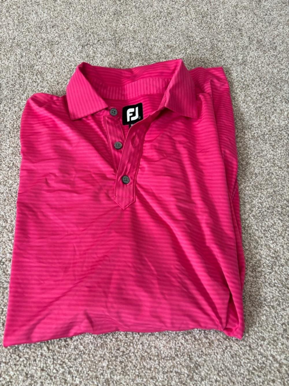 FootJoy Hot Pink Striped Golf Polo